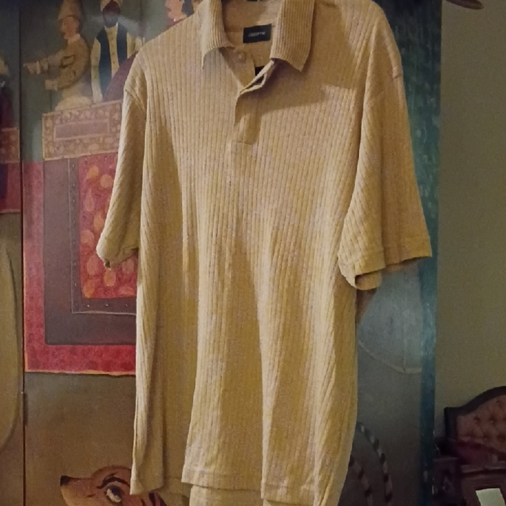 Vintage Claiborne Beige Polo Dress Shirt